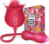 Sex Toys Rose Vibrator Dildo - MOOLIGIRL 4IN1 Adult Sex Toys for Women with 9 Tongue Licking & Thrusting Dildos G Spot Vibrators, Anal Sex Toy Clit Nipple Stimulator Licker for Female Men Couples