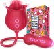 Sex Toys Rose Vibrator Dildo - MOOLIGIRL 4IN1 Adult Sex Toys for Women with 9 Tongue Licking & Thrusting Dildos G Spot Vibrators, Anal Sex Toy Clit Nipple Stimulator Licker for Female Men Couples