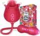 Sex Toys Rose Vibrator Dildo - MOOLIGIRL 4IN1 Adult Sex Toys for Women with 9 Tongue Licking & Thrusting Dildos G Spot Vibrators, Anal Sex Toy Clit Nipple Stimulator Licker for Female Men Couples