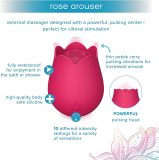 plusOne Rose Toy Vibrator for Women - Clitoral Stimulator Made of Body-Safe Silicone, IPX-7 Waterproof, USB Rechargeable & 10 Pulsing Settings, Red