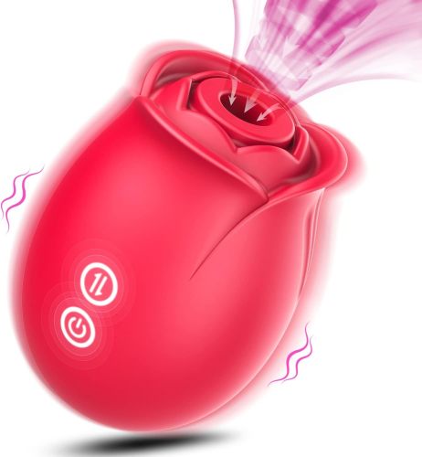 Sex Toys Rose Dildo Vibrator - Upgraded Adult Toys with 18 Sucking & Vibrating Modes for Women Clitoral Nipple, Rose Sucker Sex Toy Clitoral G Spot Vibrators for Woman Couples Adult Sex Games