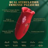 Adult Sex Toys Vibrator, Rose Toy, Rose Sex Stimulator for Women with 10 Vibration Modes and 10 French Kissing Modes, Tongue Sex Toy Vibrator, Clitoral Vibrator for Women, Adult Sex Toys
