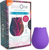 plusOne Rose Toy Vibrator for Women - Clitoral Stimulator Made of Body-Safe Silicone, IPX-7 Waterproof, USB Rechargeable & 10 Pulsing Settings, Red