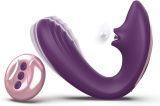 Tracy's Dog Clitoral Licking G Spot Vibrator, Tongue Adult Toys with Remote Control for Women Couple Play, Vibrating Sex Toy for Double Stimulation with 7 Licking & 10 Vibration Patterns, Purple