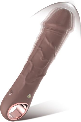 G Spot Dildo Vibrator - BGGOOD Adult Female Sex Toys with 10 Vibrations, Realistic Silicone Dildos Finger Vibrators for Multiple Stimulation, Clitoris Stimulator for Woman Sexual Pleasure(Brown)
