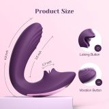Tracy's Dog Clitoral Licking G Spot Vibrator, Tongue Adult Toys with Remote Control for Women Couple Play, Vibrating Sex Toy for Double Stimulation with 7 Licking & 10 Vibration Patterns, Purple