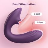 Tracy's Dog Clitoral Licking G Spot Vibrator, Tongue Adult Toys with Remote Control for Women Couple Play, Vibrating Sex Toy for Double Stimulation with 7 Licking & 10 Vibration Patterns, Purple
