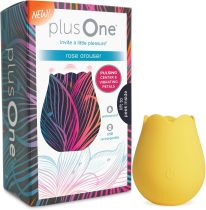 plusOne Rose Toy Vibrator for Women - Clitoral Stimulator Made of Body-Safe Silicone, IPX-7 Waterproof, USB Rechargeable & 10 Pulsing Settings, Red