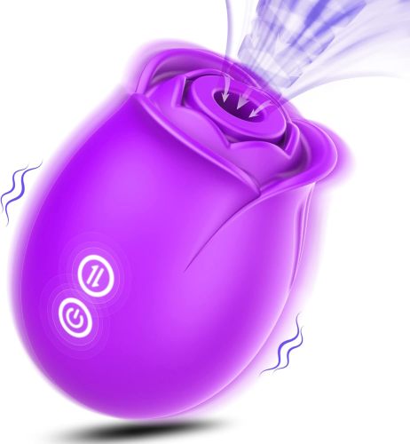 Sex Toys Rose Dildo Vibrator - Upgraded Adult Toys with 18 Sucking & Vibrating Modes for Women Clitoral Nipple, Rose Sucker Sex Toy Clitoral G Spot Vibrators for Woman Couples Adult Sex Games