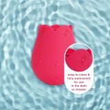 plusOne Rose Toy Vibrator for Women - Clitoral Stimulator Made of Body-Safe Silicone, IPX-7 Waterproof, USB Rechargeable & 10 Pulsing Settings, Red