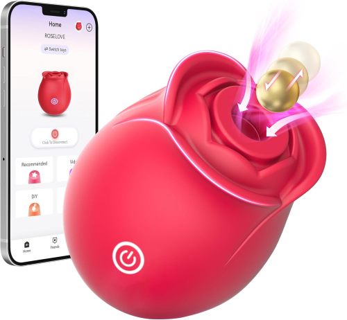 Sex Toys Rose Dildo Vibrator - Upgraded Adult Toys with 18 Sucking & Vibrating Modes for Women Clitoral Nipple, Rose Sucker Sex Toy Clitoral G Spot Vibrators for Woman Couples Adult Sex Games