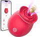Sex Toys Rose Dildo Vibrator - Upgraded Adult Toys with 18 Sucking & Vibrating Modes for Women Clitoral Nipple, Rose Sucker Sex Toy Clitoral G Spot Vibrators for Woman Couples Adult Sex Games