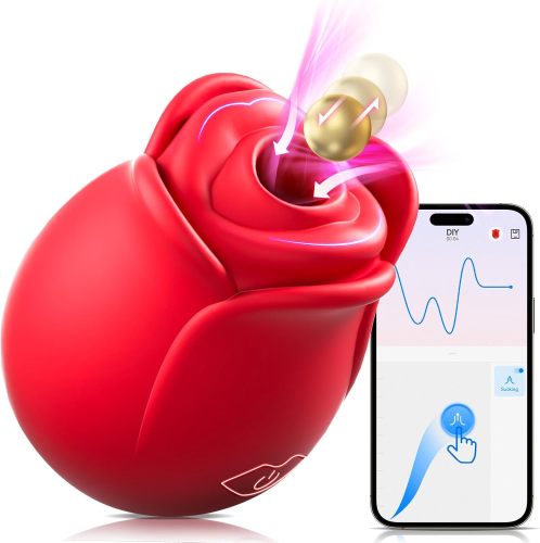 Sex Toys Rose Dildo Vibrator - Upgraded Adult Toys with 18 Sucking & Vibrating Modes for Women Clitoral Nipple, Rose Sucker Sex Toy Clitoral G Spot Vibrators for Woman Couples Adult Sex Games