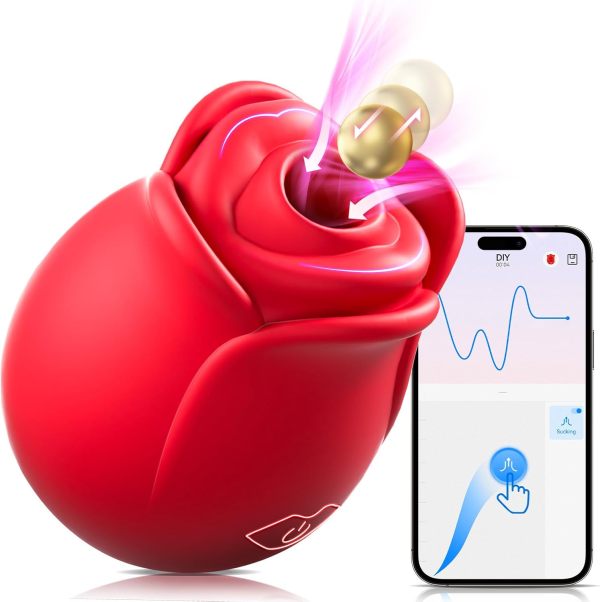 Sex Toys Rose Dildo Vibrator - Upgraded Adult Toys with 18 Sucking & Vibrating Modes for Women Clitoral Nipple, Rose Sucker Sex Toy Clitoral G Spot Vibrators for Woman Couples Adult Sex Games