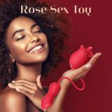Sex Toys Rose Vibrator Dildo - MOOLIGIRL 4IN1 Adult Sex Toys for Women with 9 Tongue Licking & Thrusting Dildos G Spot Vibrators, Anal Sex Toy Clit Nipple Stimulator Licker for Female Men Couples