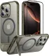 Temdan Magnetic Compatible with iPhone 16 Pro Case, [Built-in Invisible Kickstand][Compatible with MagSafe] [Military Grade Shockproof] Slim Translucent Matte Phone Case for iPhone 16 Pro 6.3 
