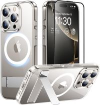 Temdan Magnetic Compatible with iPhone 16 Pro Case, [Built-in Invisible Kickstand][Compatible with MagSafe] [Military Grade Shockproof] Slim Translucent Matte Phone Case for iPhone 16 Pro 6.3 