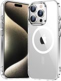 Temdan for iPhone 16 Pro Case Clear, [Compatible with Magsafe] Shockproof Slim Megnetic Phone Case for iPhone 16 Pro, Transparent