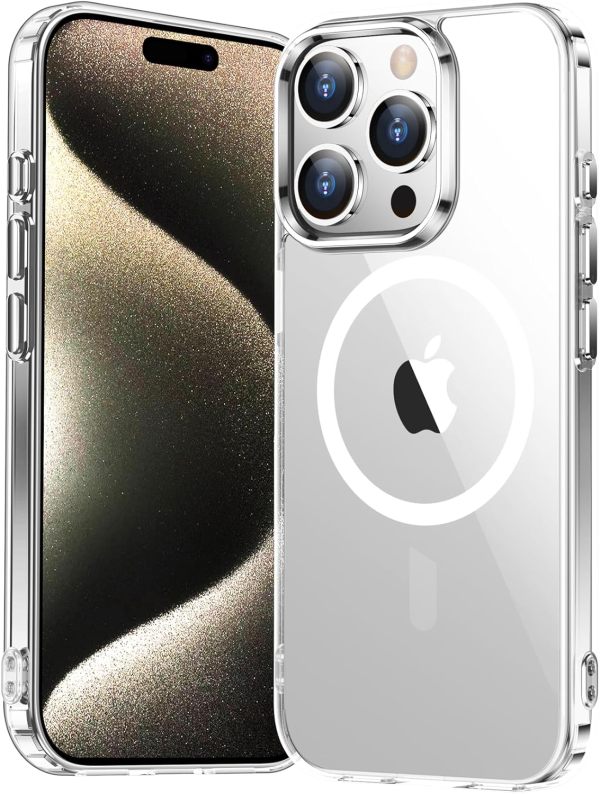 Temdan for iPhone 16 Pro Case Clear, [Compatible with Magsafe] Shockproof Slim Megnetic Phone Case for iPhone 16 Pro, Transparent