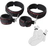 Sex Bondage Wrist & Thigh Cuffs BDSM Restraints Set, Sex Toys for Women with Adjustable Leg Straps Handcuffs for Couple Beginner SM Game Play