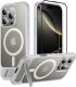 Temdan Magnetic Compatible with iPhone 16 Pro Case, [Built-in Invisible Kickstand][Compatible with MagSafe] [Military Grade Shockproof] Slim Translucent Matte Phone Case for iPhone 16 Pro 6.3 