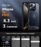 Temdan Magnetic Compatible with iPhone 16 Pro Case, [Built-in Invisible Kickstand][Compatible with MagSafe] [Military Grade Shockproof] Slim Translucent Matte Phone Case for iPhone 16 Pro 6.3 