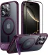 Temdan Magnetic Compatible with iPhone 16 Pro Case, [Built-in Invisible Kickstand][Compatible with MagSafe] [Military Grade Shockproof] Slim Translucent Matte Phone Case for iPhone 16 Pro 6.3 