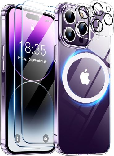 Temdan Magnetic Compatible with iPhone 16 Pro Case, [Built-in Invisible Kickstand][Compatible with MagSafe] [Military Grade Shockproof] Slim Translucent Matte Phone Case for iPhone 16 Pro 6.3 