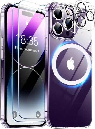 Temdan Magnetic Compatible with iPhone 16 Pro Case, [Built-in Invisible Kickstand][Compatible with MagSafe] [Military Grade Shockproof] Slim Translucent Matte Phone Case for iPhone 16 Pro 6.3 