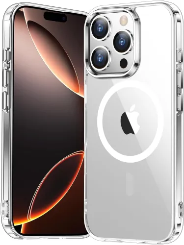 Temdan for iPhone 16 Pro Case Clear, [Compatible with Magsafe] Shockproof Slim Megnetic Phone Case for iPhone 16 Pro, Transparent