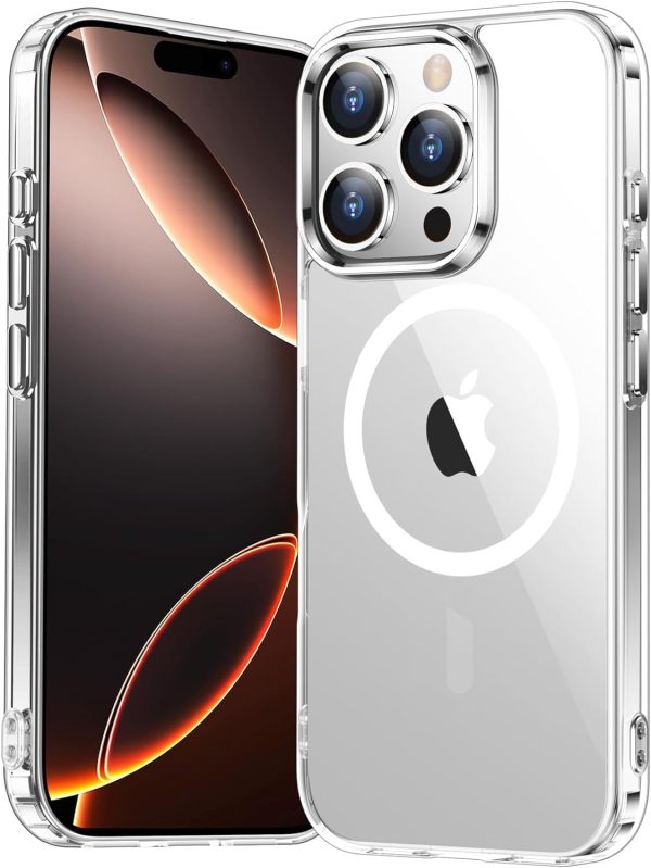 Temdan for iPhone 16 Pro Case Clear, [Compatible with Magsafe] Shockproof Slim Megnetic Phone Case for iPhone 16 Pro, Transparent
