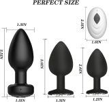 Anal Plug Sex Toys Vibrator- 3PCS Silicone Anal Toys Butt Plug Training Kit with Remote Control 10 Frequency Vibration, Vibrating Anal Plug and Prostate Massager, Adult Sex Toys and Games