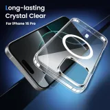 Temdan for iPhone 16 Pro Case Clear, [Compatible with Magsafe] Shockproof Slim Megnetic Phone Case for iPhone 16 Pro, Transparent