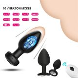 Anal Plug Sex Toys Vibrator- 3PCS Silicone Anal Toys Butt Plug Training Kit with Remote Control 10 Frequency Vibration, Vibrating Anal Plug and Prostate Massager, Adult Sex Toys and Games