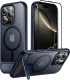 Temdan Magnetic Compatible with iPhone 16 Pro Case, [Built-in Invisible Kickstand][Compatible with MagSafe] [Military Grade Shockproof] Slim Translucent Matte Phone Case for iPhone 16 Pro 6.3 