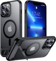 Temdan Magnetic Compatible with iPhone 16 Pro Case, [Built-in Invisible Kickstand][Compatible with MagSafe] [Military Grade Shockproof] Slim Translucent Matte Phone Case for iPhone 16 Pro 6.3 