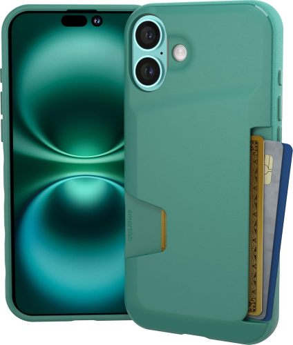 Smartish® iPhone 16 Pro Wallet Case - Wallet Slayer Vol. 1 [Slim + Protective] Credit Card Holder - Drop Tested Hidden Flip Card Slot Cover Compatible with Apple iPhone 16 Pro - Blues on The Green