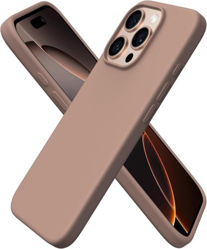 ORNARTO Compatible with iPhone 16 Pro Case 6.3 , Slim Liquid Silicone 3 Layers Soft Gel Rubber Shockproof Protective Case with Anti-Scratch Microfiber Lining-Chalk Pink