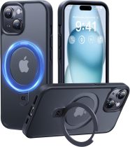 CASEKOO Designed for iPhone 16 Pro Case with Magnetic Invisible Stand [Military Drop Protection] [Compatible with MagSafe] Shockproof Slim Matte Translucent for iPhone 16 Pro Case 6.3 Inch 2024, Black