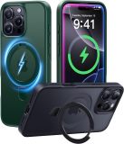 CASEKOO Designed for iPhone 16 Pro Case with Magnetic Invisible Stand [Military Drop Protection] [Compatible with MagSafe] Shockproof Slim Matte Translucent for iPhone 16 Pro Case 6.3 Inch 2024, Black