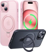 CASEKOO Designed for iPhone 16 Pro Case with Magnetic Invisible Stand [Military Drop Protection] [Compatible with MagSafe] Shockproof Slim Matte Translucent for iPhone 16 Pro Case 6.3 Inch 2024, Black