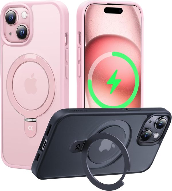 CASEKOO Designed for iPhone 16 Pro Case with Magnetic Invisible Stand [Military Drop Protection] [Compatible with MagSafe] Shockproof Slim Matte Translucent for iPhone 16 Pro Case 6.3 Inch 2024, Black