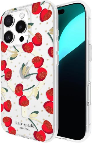 kate spade new york iPhone 16 Pro Case - Compatible with MagSafe - Designer Phone Case - Chunky Glitter Iridescent