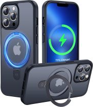 CASEKOO Designed for iPhone 16 Pro Case with Magnetic Invisible Stand [Military Drop Protection] [Compatible with MagSafe] Shockproof Slim Matte Translucent for iPhone 16 Pro Case 6.3 Inch 2024, Black