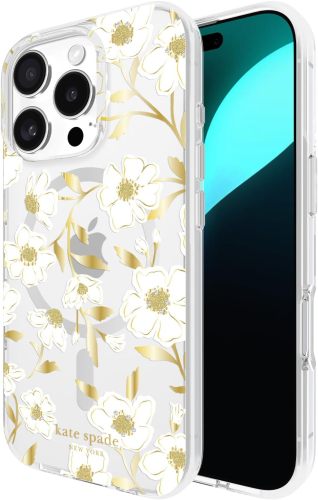 kate spade new york iPhone 16 Pro Case - Compatible with MagSafe - Designer Phone Case - Chunky Glitter Iridescent
