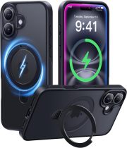 CASEKOO Designed for iPhone 16 Pro Case with Magnetic Invisible Stand [Military Drop Protection] [Compatible with MagSafe] Shockproof Slim Matte Translucent for iPhone 16 Pro Case 6.3 Inch 2024, Black