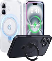 CASEKOO Designed for iPhone 16 Pro Case with Magnetic Invisible Stand [Military Drop Protection] [Compatible with MagSafe] Shockproof Slim Matte Translucent for iPhone 16 Pro Case 6.3 Inch 2024, Black