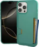 Smartish® iPhone 16 Pro Wallet Case - Wallet Slayer Vol. 1 [Slim + Protective] Credit Card Holder - Drop Tested Hidden Flip Card Slot Cover Compatible with Apple iPhone 16 Pro - Blues on The Green
