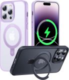 CASEKOO Designed for iPhone 16 Pro Case with Magnetic Invisible Stand [Military Drop Protection] [Compatible with MagSafe] Shockproof Slim Matte Translucent for iPhone 16 Pro Case 6.3 Inch 2024, Black