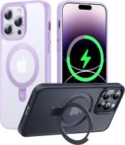 CASEKOO Designed for iPhone 16 Pro Case with Magnetic Invisible Stand [Military Drop Protection] [Compatible with MagSafe] Shockproof Slim Matte Translucent for iPhone 16 Pro Case 6.3 Inch 2024, Black